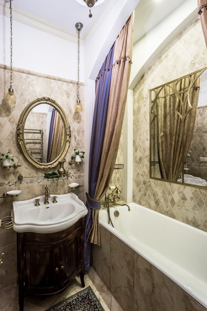 decoração de banheiro em estilo clássico