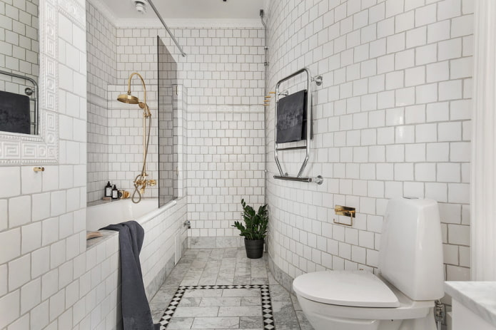 Azulejos brancos com rejunte preto