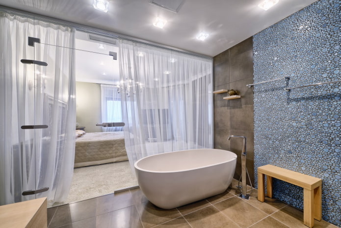 Vidro com cortinas