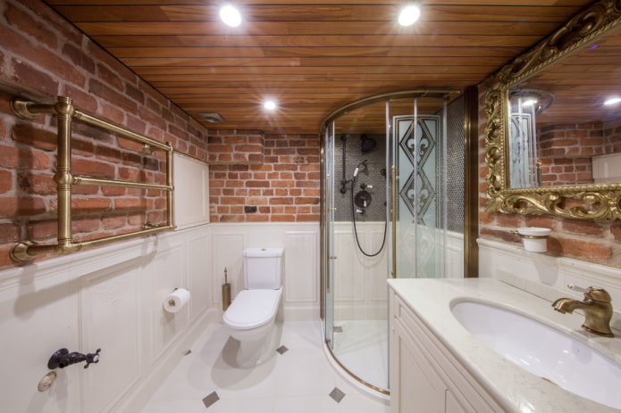 decoração de banheiro em estilo loft