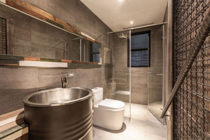design de banheiro em estilo loft