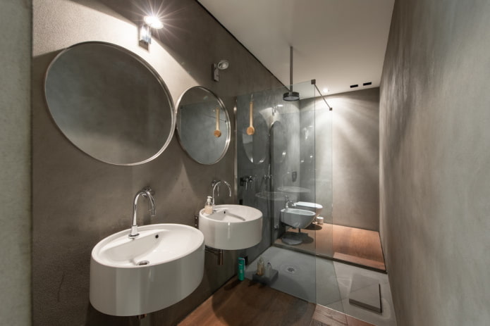 design de chuveiro em estilo loft