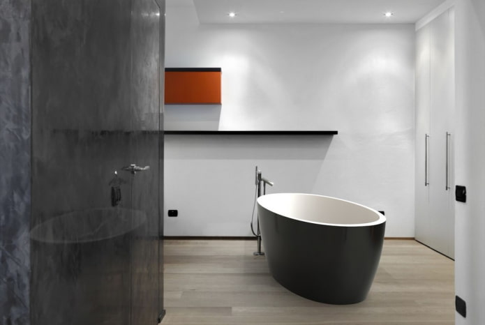 encanamento no banheiro no estilo minimalista