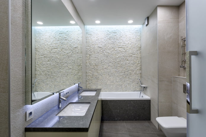 interior de banheiro em estilo minimalista