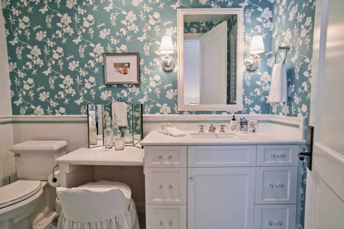Lavabo com mesa para maquiagem