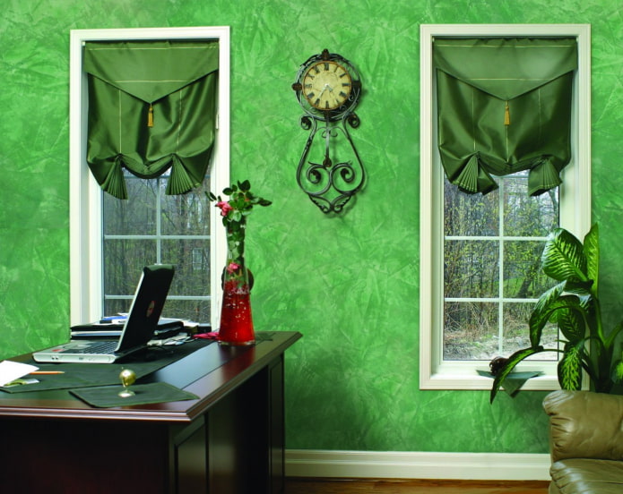 Gesso decorativo veneziano de cor verde