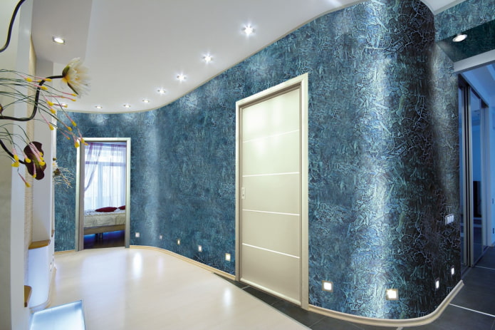 Gesso decorativo veneziano de cor azul