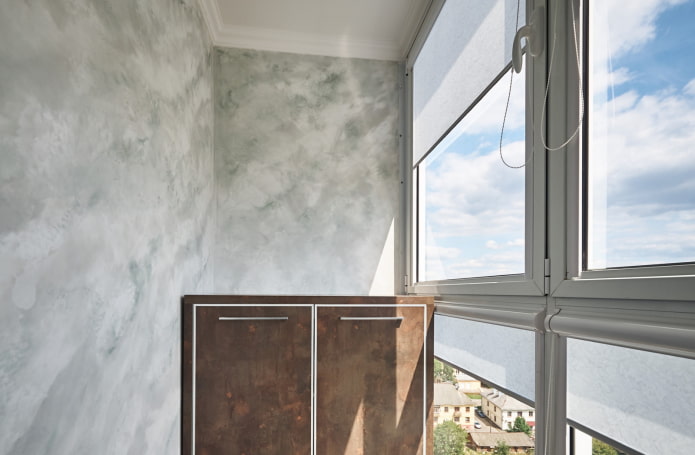 Gesso decorativo veneziano na varanda