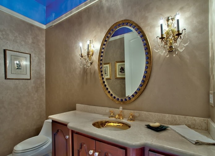 Gesso decorativo veneziano no banheiro