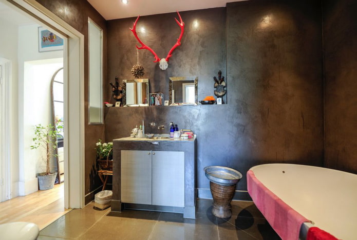 Gesso decorativo veneziano no banheiro