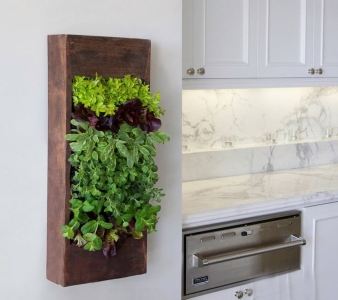 painel verde para a cozinha