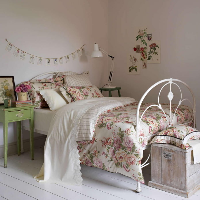 quarto monocromático em estilo vintage