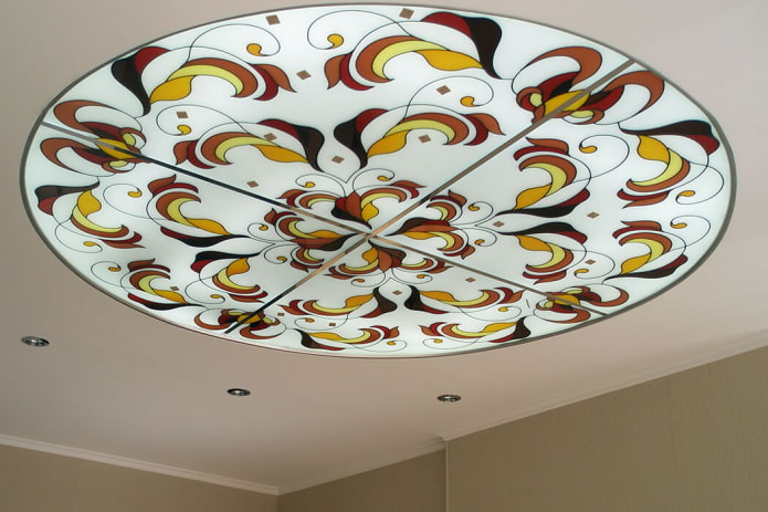 vitral com design estampado