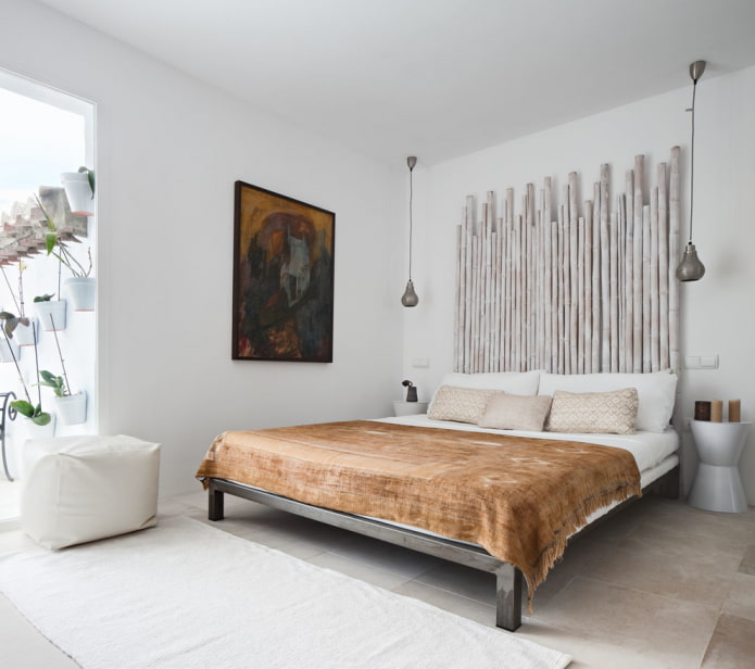 Cabeceira de cama de bambu