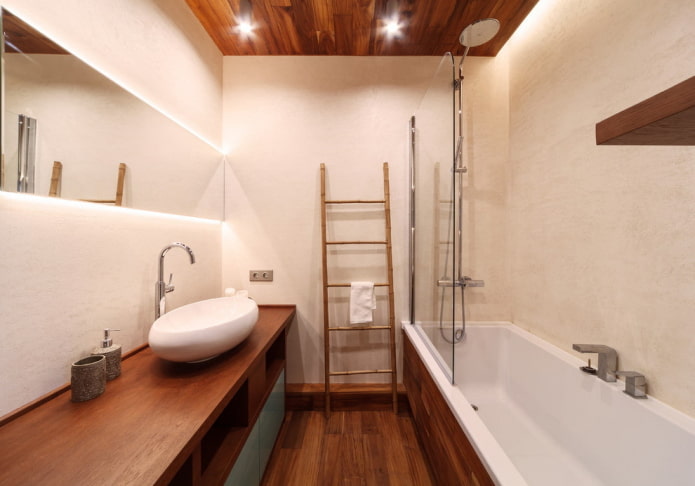 Gesso bege no banheiro