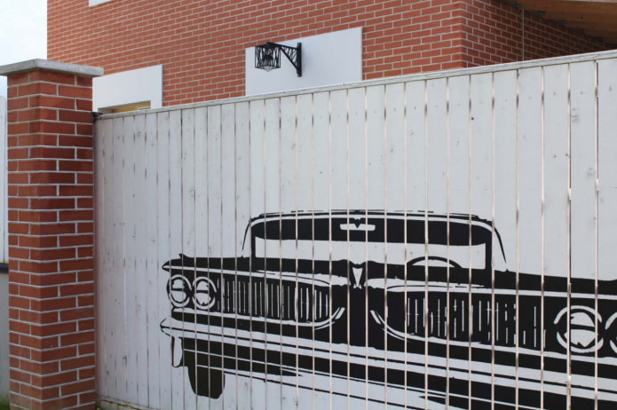 desenho de carro no portão