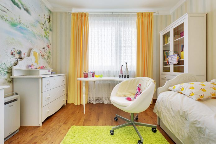 papel de parede no quarto de uma criança para uma menina de 6 a 9 anos