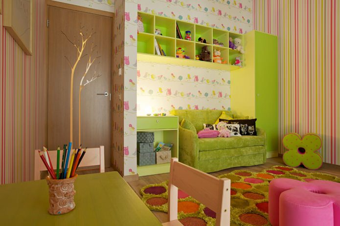 Papel de parede para quarto infantil para menina de 3 a 6 anos
