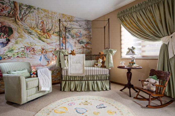 papel de parede no quarto do bebê para um recém-nascido
