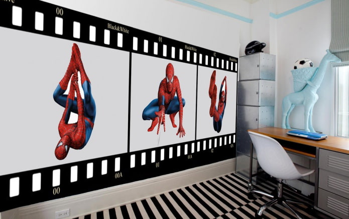 papel de parede com homem aranha para quarto de menino
