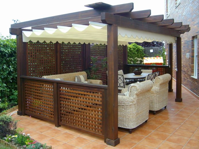 Treliça reta para um gazebo
