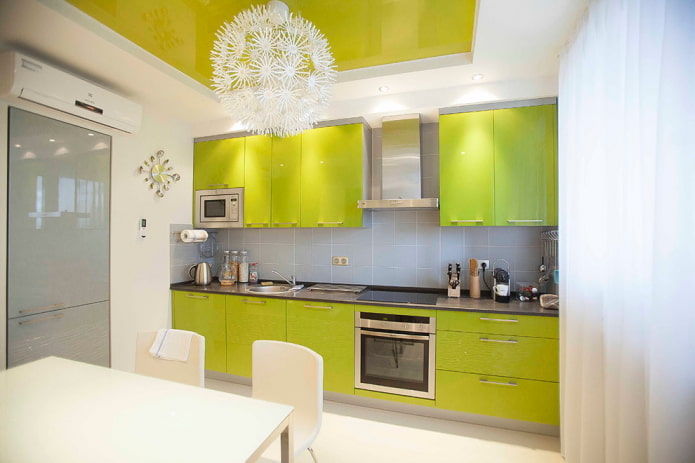 decoração de cozinha em tons de verde