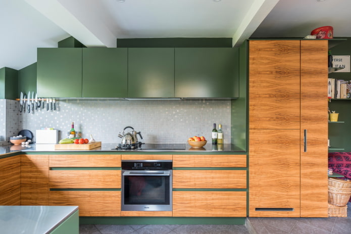 decoração de cozinha em tons de verde