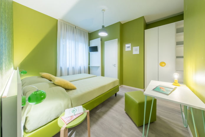 design de quarto verde