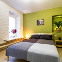 Quarto verde: tons, combinações, escolha de acabamento, móveis, cortinas, iluminação-2