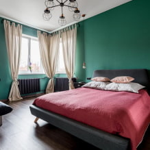 Quarto verde: tons, combinações, escolha de acabamento, móveis, cortinas, iluminação-4