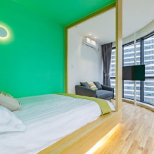 Quarto verde: tons, combinações, escolha de acabamentos, móveis, cortinas, iluminação-5