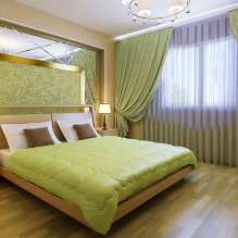 Quarto verde: tons, combinações, escolha de acabamentos, móveis, cortinas, iluminação-8