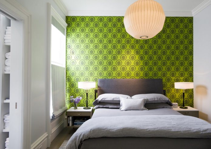 papel de parede verde em estilo moderno