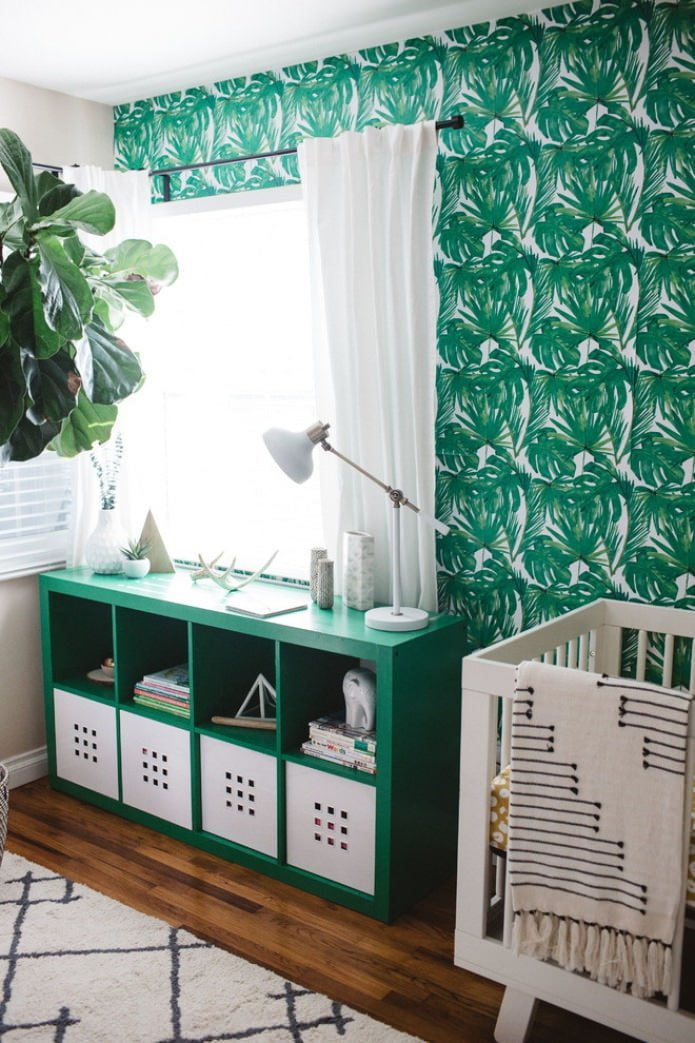 padrão de planta no papel de parede