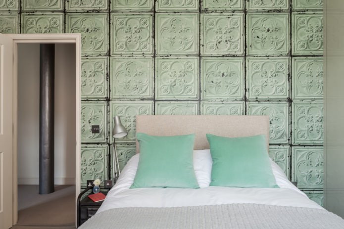 Papel de parede com imitação de azulejos