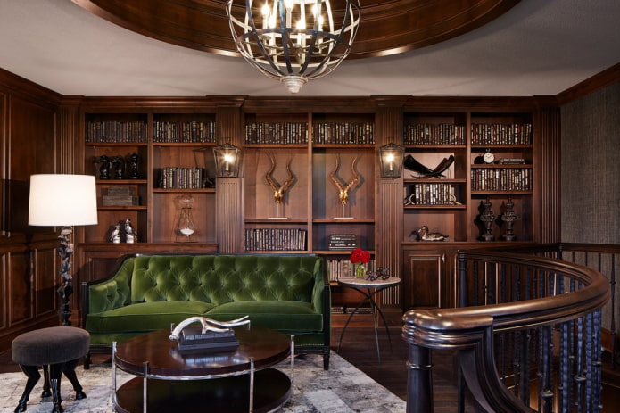 sofá verde em estilo clássico