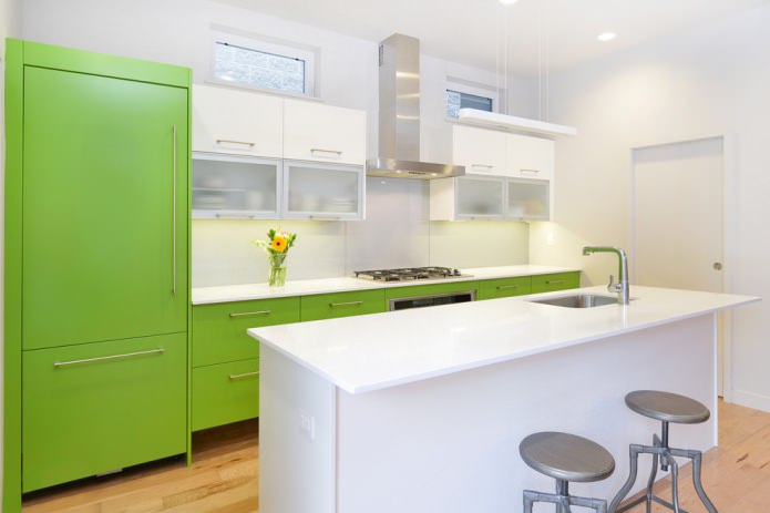 conjunto de cozinha verde claro