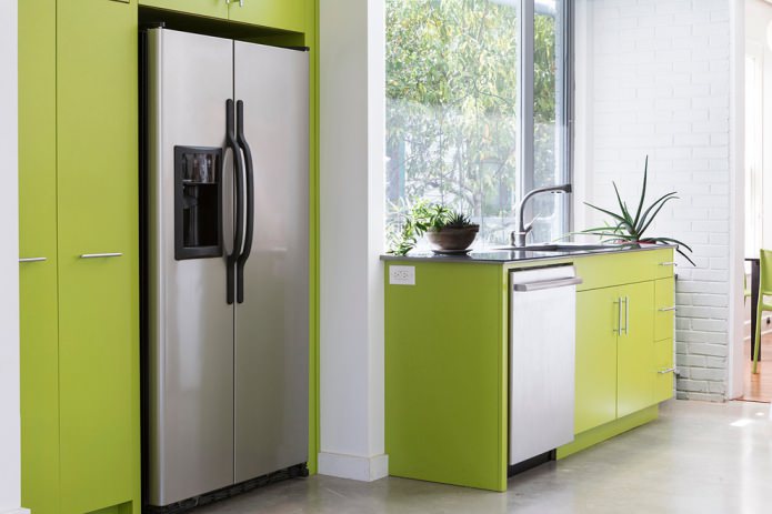 conjunto de cozinha verde