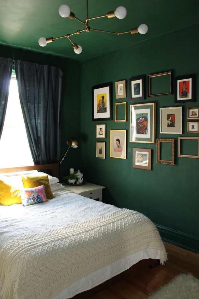 estrutura de teto verde no quarto