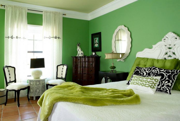 quarto verde para combinar com os tecidos