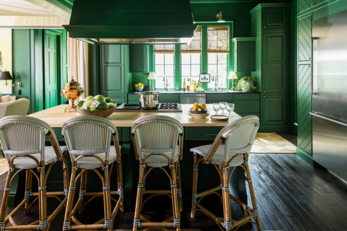 cozinha verde na casa