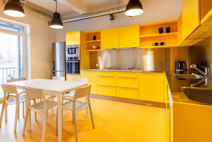 decoração de cozinha em tons de amarelo