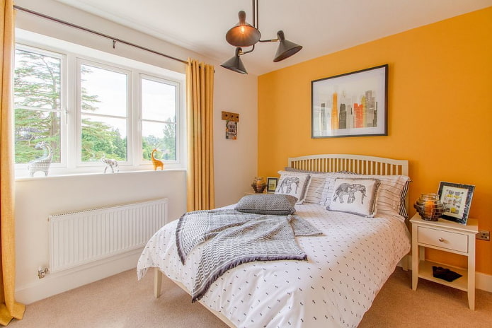 decoração têxtil do quarto em tons de amarelo
