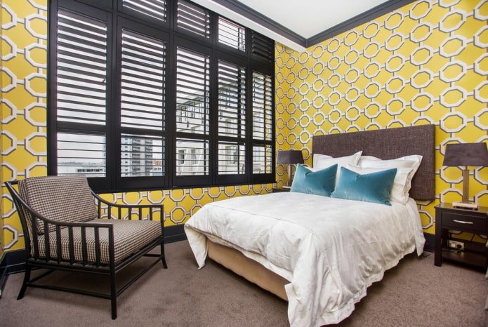 decoração de quarto em tons de amarelo