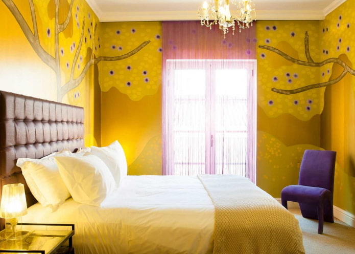 decoração de quarto em tons de amarelo