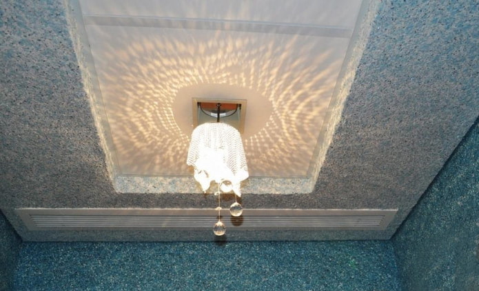 papel de parede líquido no teto