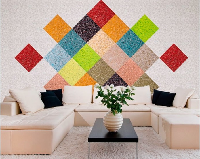 sistema de diamantes multicoloridos de papel de parede líquido