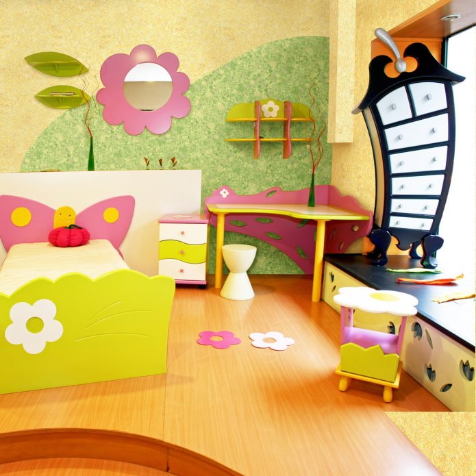 desenho de campo no quarto do bebê