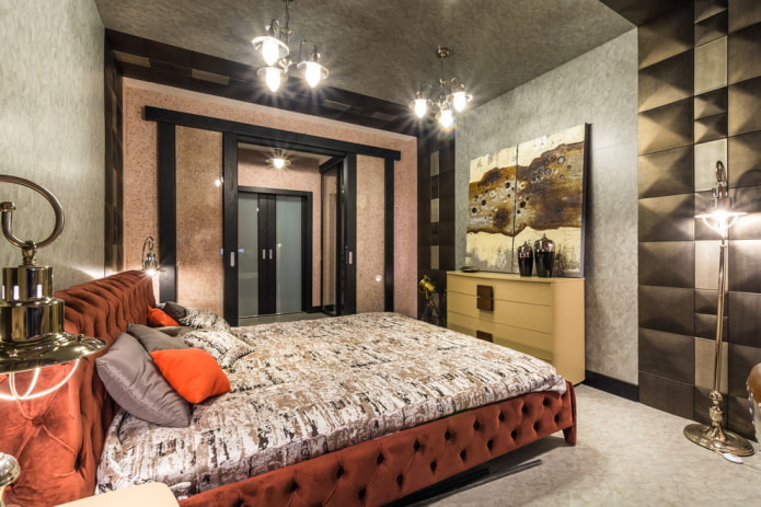 quarto com papel de parede líquido