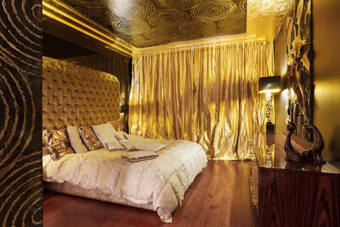 interior de quarto dourado